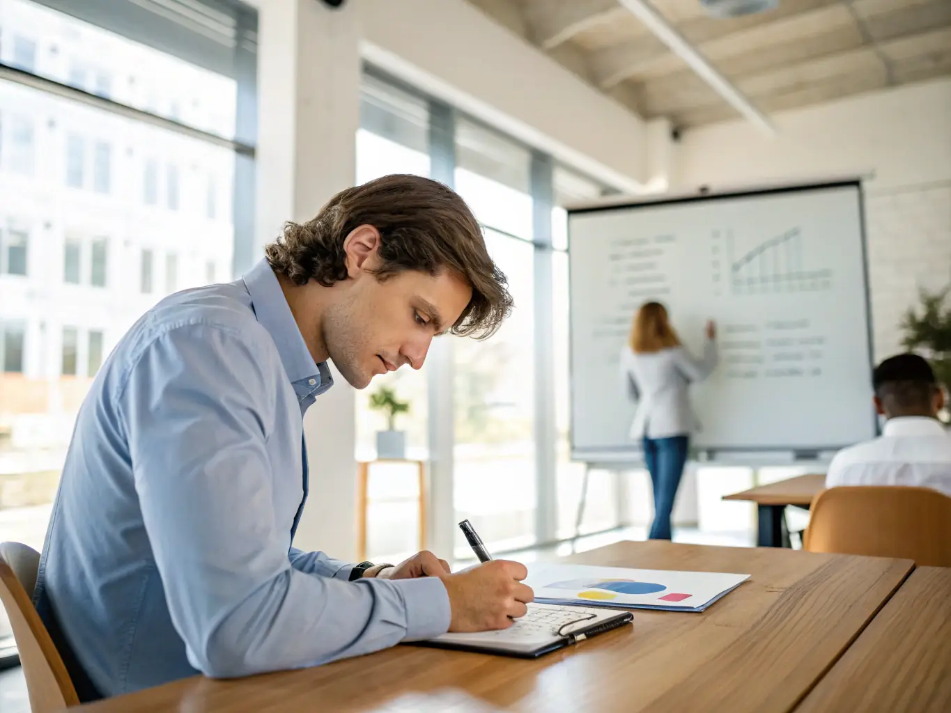 An image showcasing a customized recruitment strategy session with a TEC Global Search consultant and a client representative, highlighting the tailored approach.